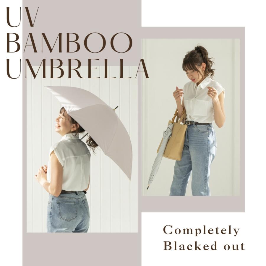 NaturalBasic 完全遮光100% レディース バンブー 日傘 UPF50+ 晴雨兼用