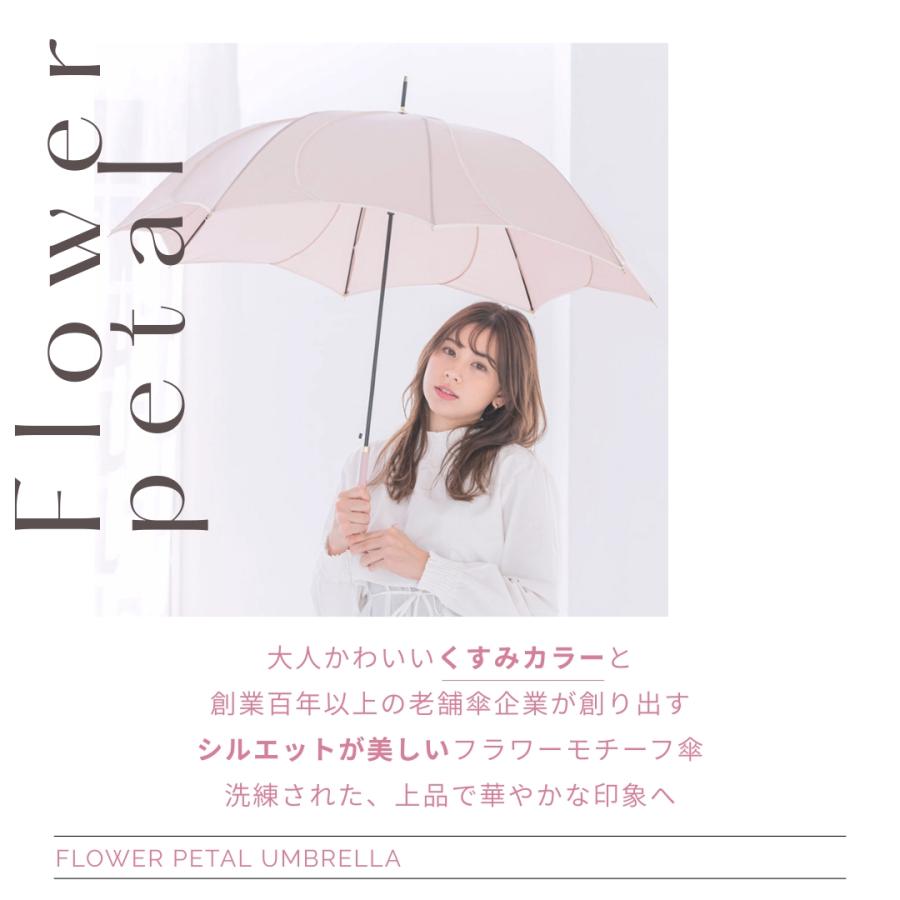 NaturalBasic 中谷 花びら フラワー傘 ワンタッチ式 親骨60cm グラス