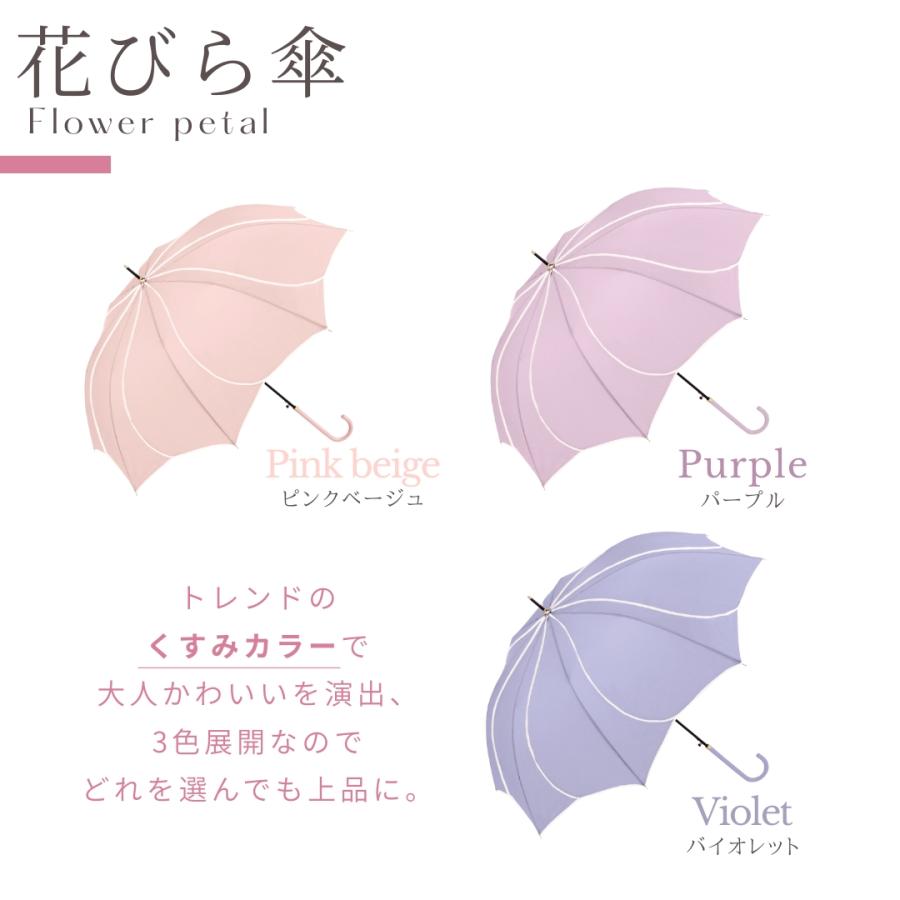 NaturalBasic 中谷 花びら フラワー傘 ワンタッチ式 親骨60cm グラス