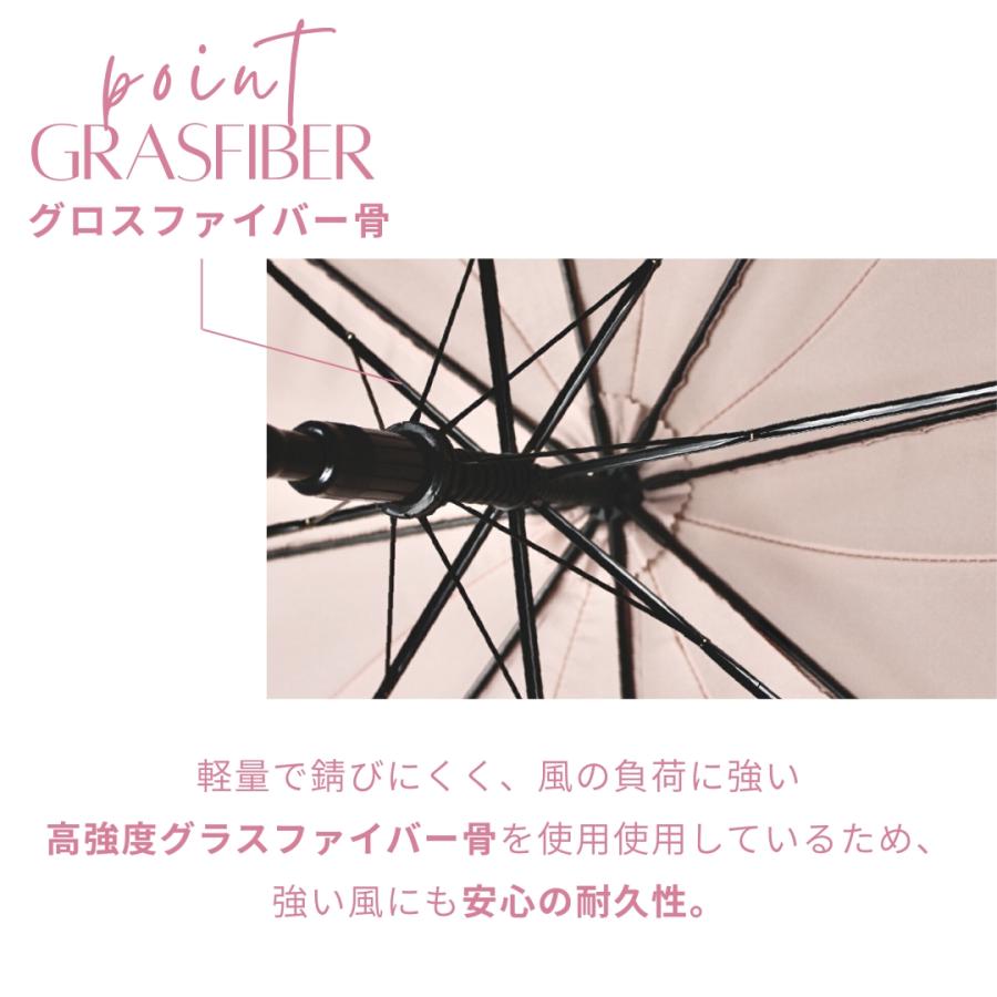 NaturalBasic 中谷 花びら フラワー傘 ワンタッチ式 親骨60cm グラス