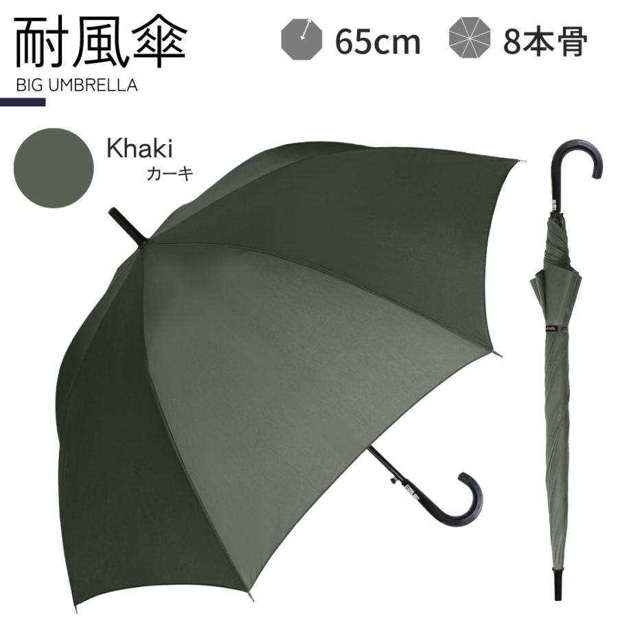 NaturalBasic 中谷 無地 シンプル 紳士傘 ワンタッチ式 親骨65cm 強化