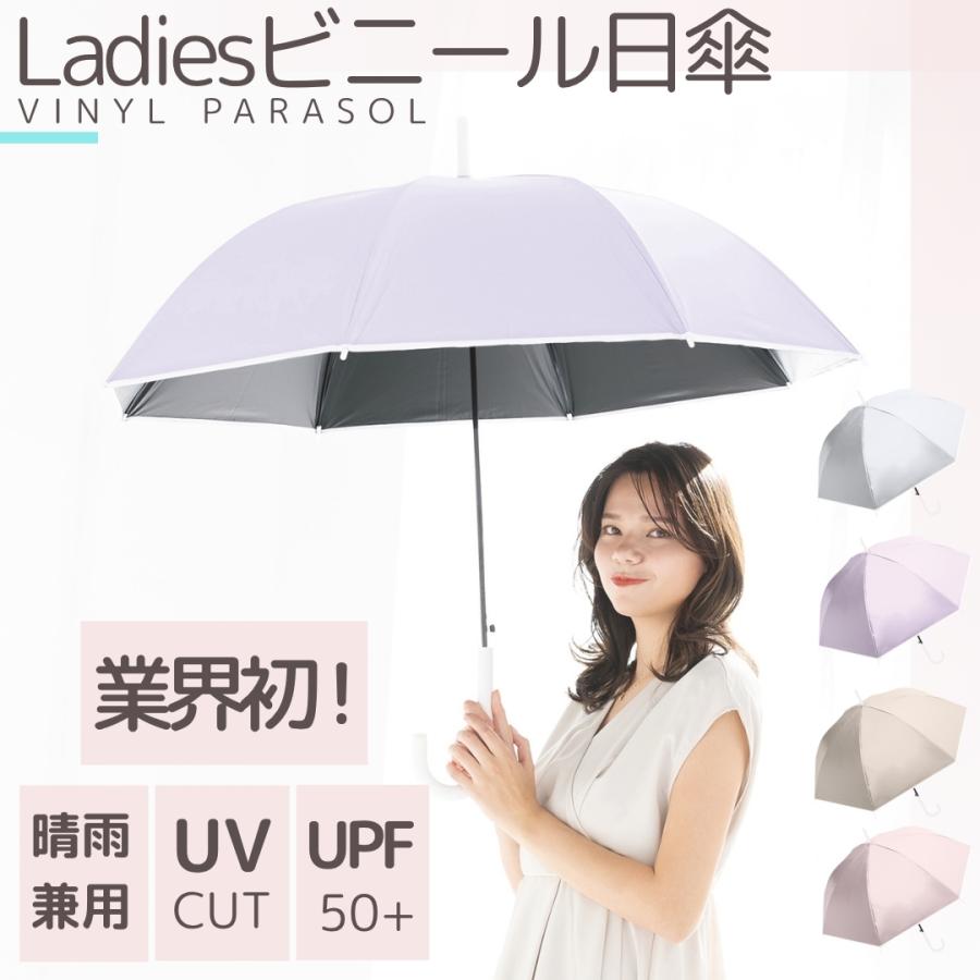 NaturalBasic レディース ビニール傘 日傘 UPF50+ 晴雨兼用 親骨60cm 8