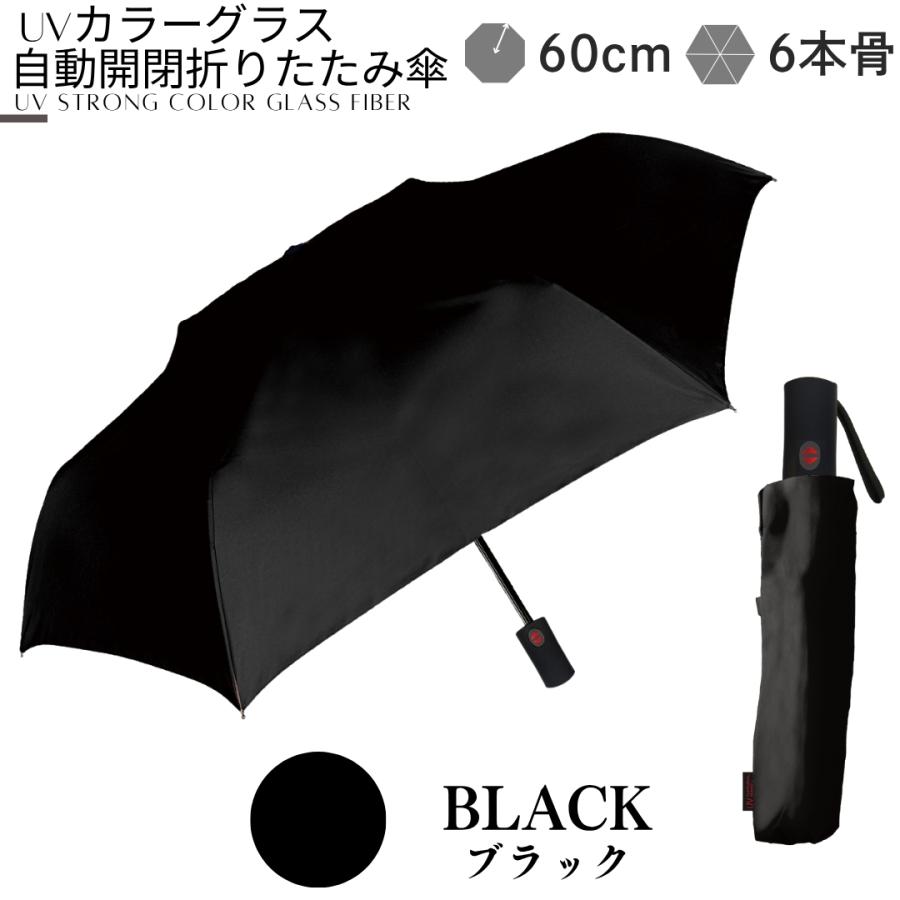 NaturalBasic 自動開閉 完全遮光 折畳傘 親骨60cm 6本骨 UVカット 晴雨