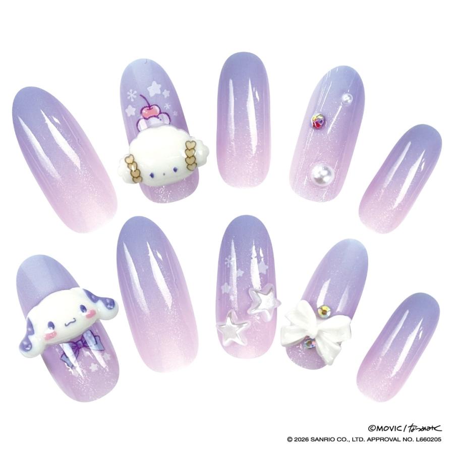 サンリオキャラクターズ ロングネイルチップ 貼って剥がせる 立体 24枚入り ネイル 貼るだけ グラデーション 小さい爪 ネイルシール ピンク かわいい ロング | sanrio | 07