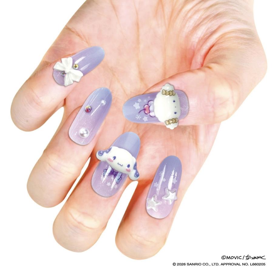 サンリオキャラクターズ ロングネイルチップ 貼って剥がせる 立体 24枚入り ネイル 貼るだけ グラデーション 小さい爪 ネイルシール ピンク かわいい ロング | sanrio | 08