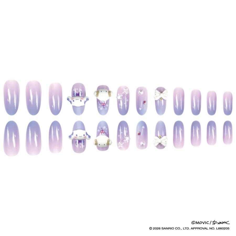サンリオキャラクターズ ロングネイルチップ 貼って剥がせる 立体 24枚入り ネイル 貼るだけ グラデーション 小さい爪 ネイルシール ピンク かわいい ロング | sanrio | 09