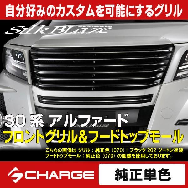 30系 アルファード 前期 フロントグリル＆フードトップモール2点セット