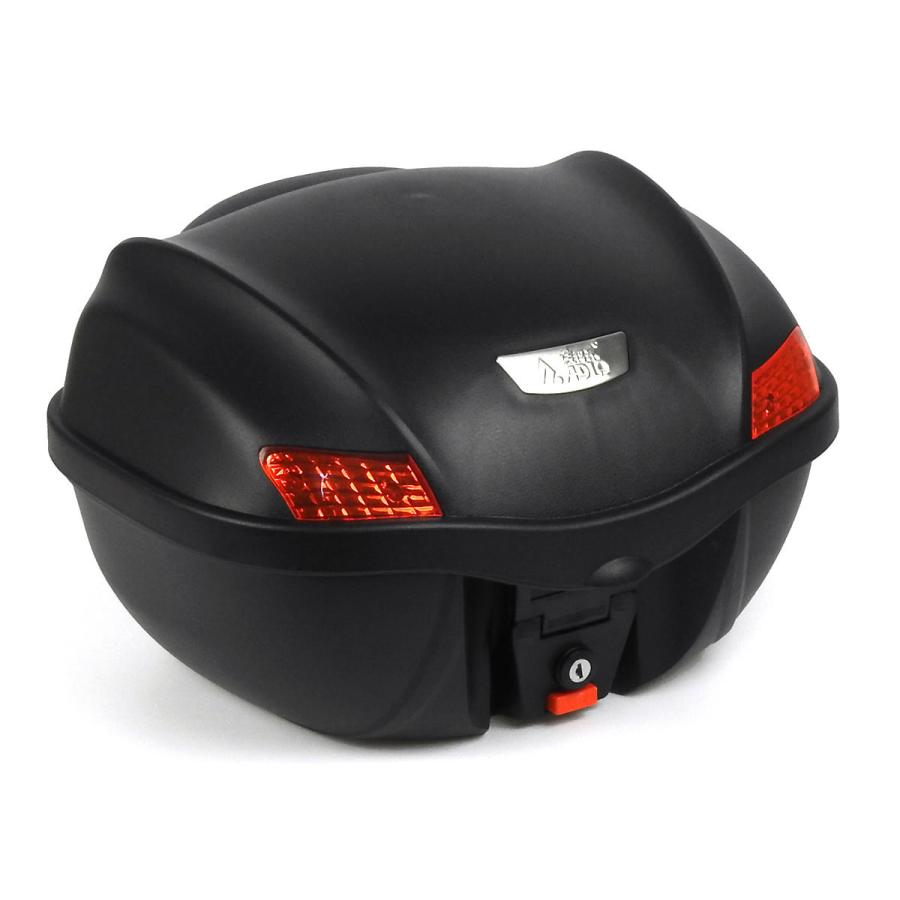 Ag 35 リアボックス ブラック 容量29l 着脱も簡単 オシャレなデザインで頑丈 汎用タイプ キャリア取付用 背もたれパット 付き バイク バイクボックス 正式的