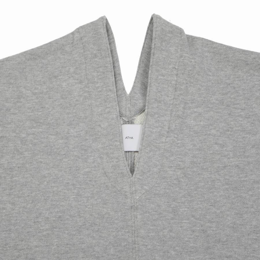 ATHA（アタ） カフタンシャツ グレー COMBED FRENCH TERRY KAFTAN H/S 