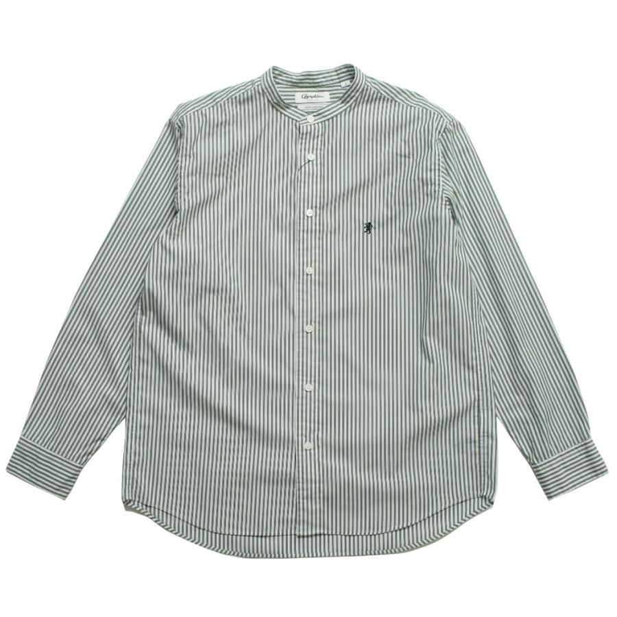 GYMPHLEX（ジムフレックス） バンドカラーストライプ 長袖 シャツ