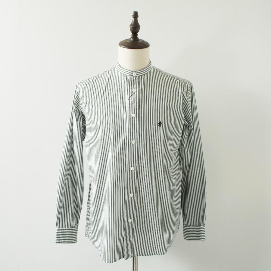 GYMPHLEX（ジムフレックス） バンドカラーストライプ 長袖 シャツ
