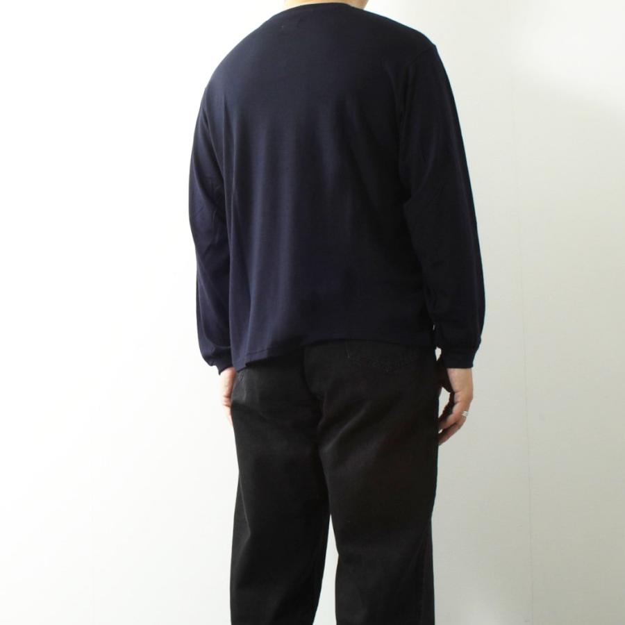 CAPERTICA カペルチカ ロンＴ 長袖 Tシャツ Super120s ウオッシャブルウール ネイビー NAVY｜aptc｜10