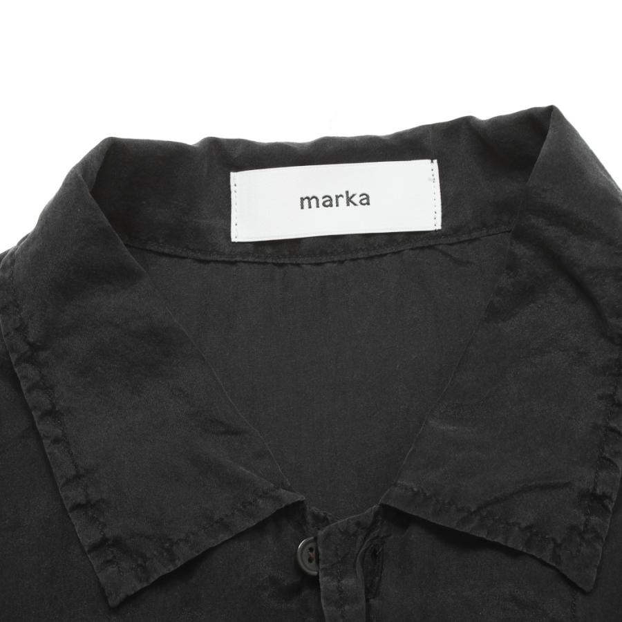 marka（マーカ） 8匁シルク羽二重 シルクオープンカラーシャツ ダーク
