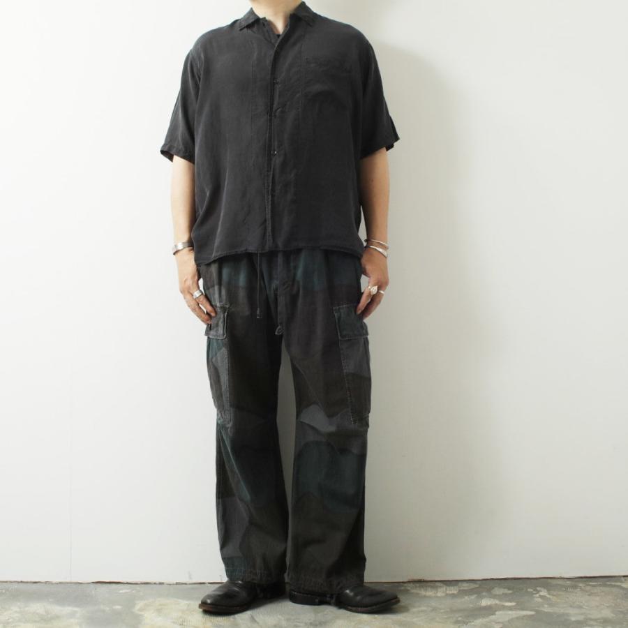 marka（マーカ） 8匁シルク羽二重 シルクオープンカラーシャツ ダーク