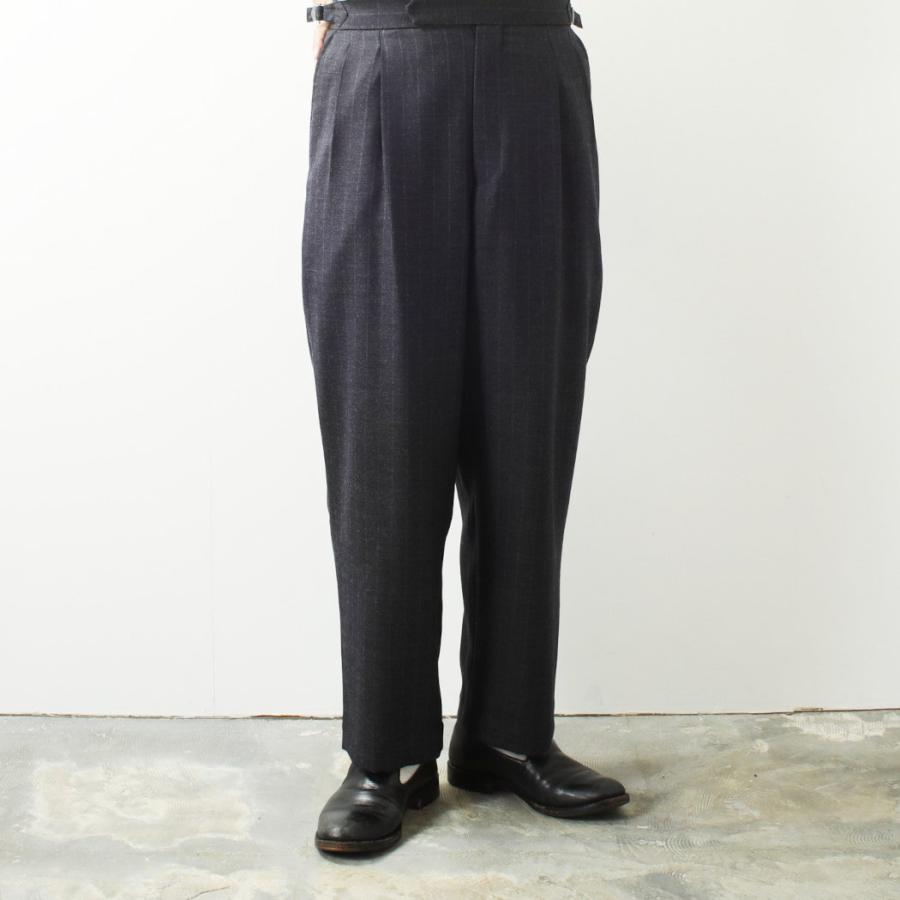 marka（マーカ） オフィサーパンツ 2プリーツ ワイド チャコール