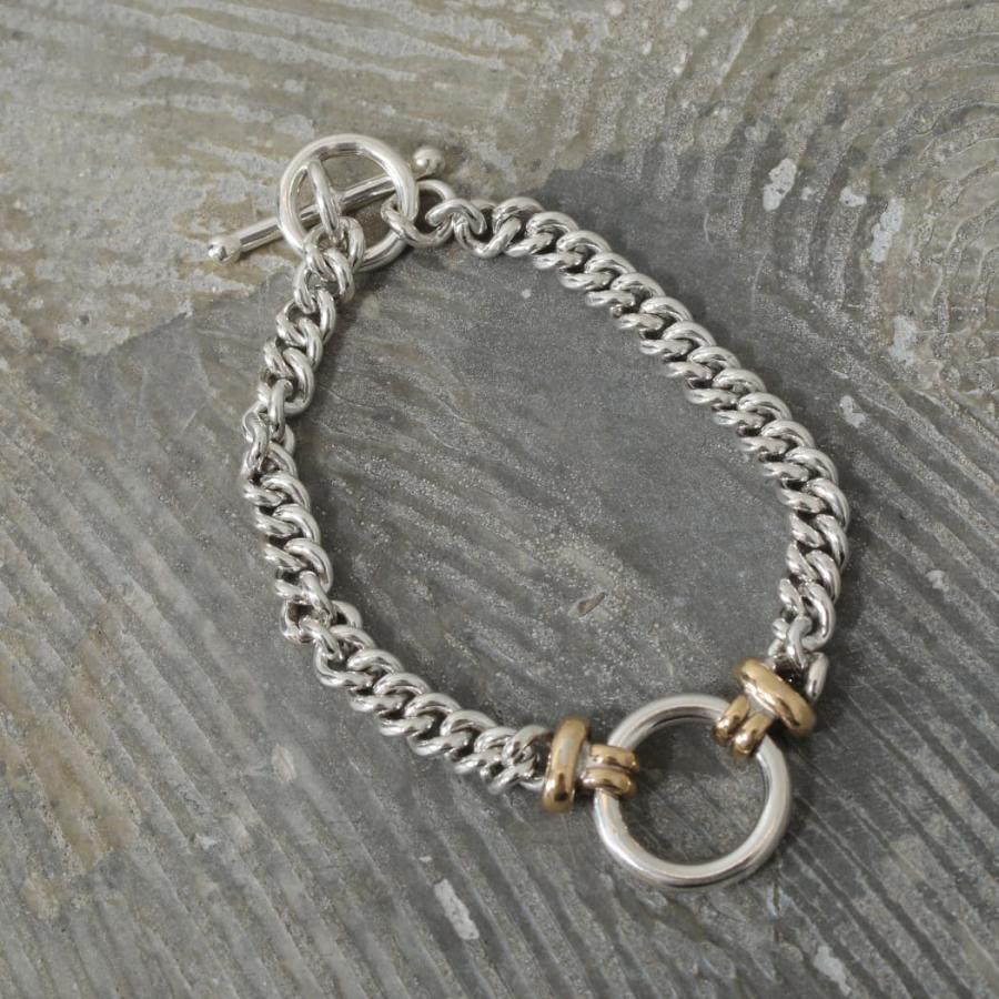 INTERIM インテリム タスコ シルバー ブラス サークル チェーン ブレスレット TAXCO SILVER and BRASS CIRCLE BRACELET シルバー_7