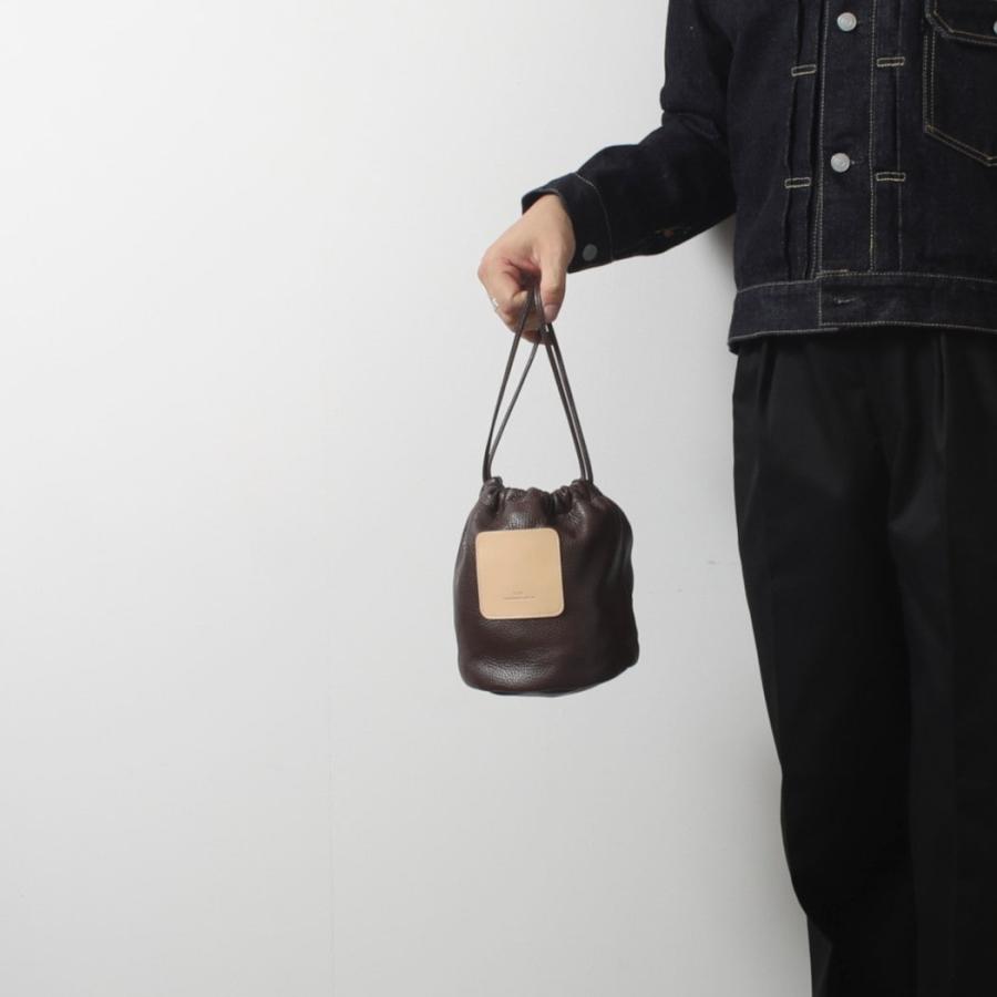 Scye（サイ） シュリンクレザードローストリングバッグ Leather 