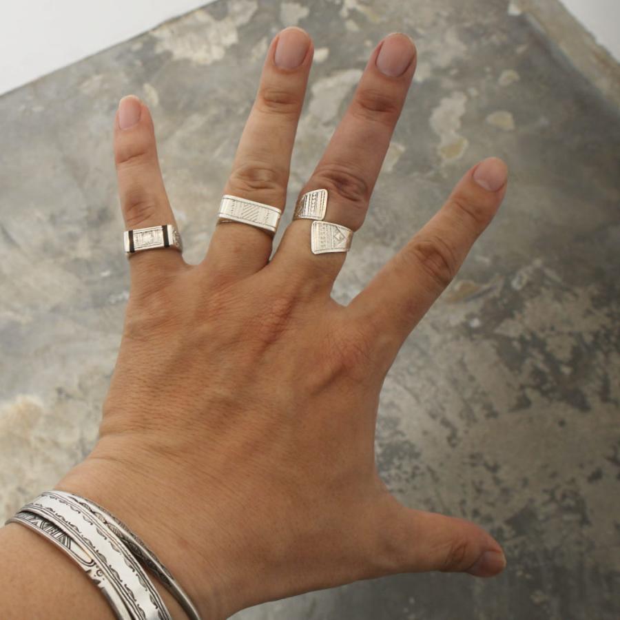 TOUAREG SILVER JEWELRY トゥアレグ シルバー ジュエリー スクエア シルバーリング シルバーの画像