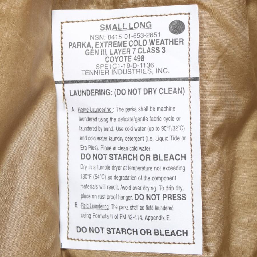 超希少 DEADSTOCK US Army ECWCS Level7 Jacket Gen3 TENNIER INDUSTRIES社製 アメリカ軍 エクワックス レベル7 ジャケット コヨーテの画像