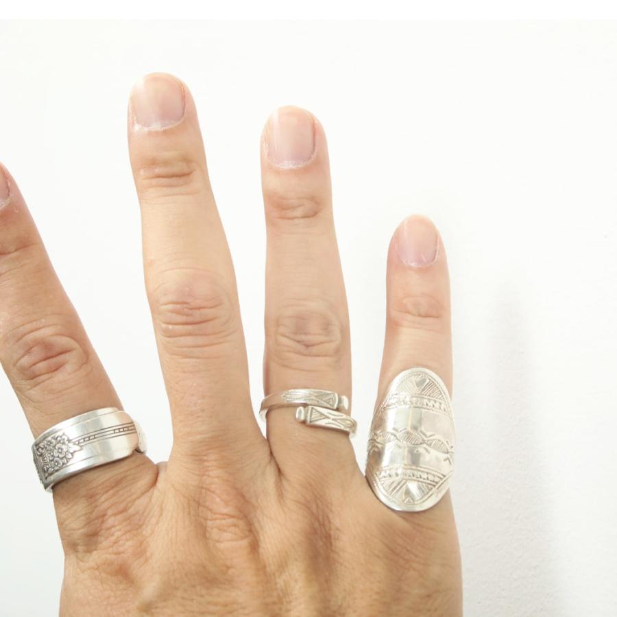 TOUAREG SILVER JEWELRY トゥアレグ シルバー ジュエリー ピュア シルバー リング C21 盾型 楕円形大 シルバーの画像