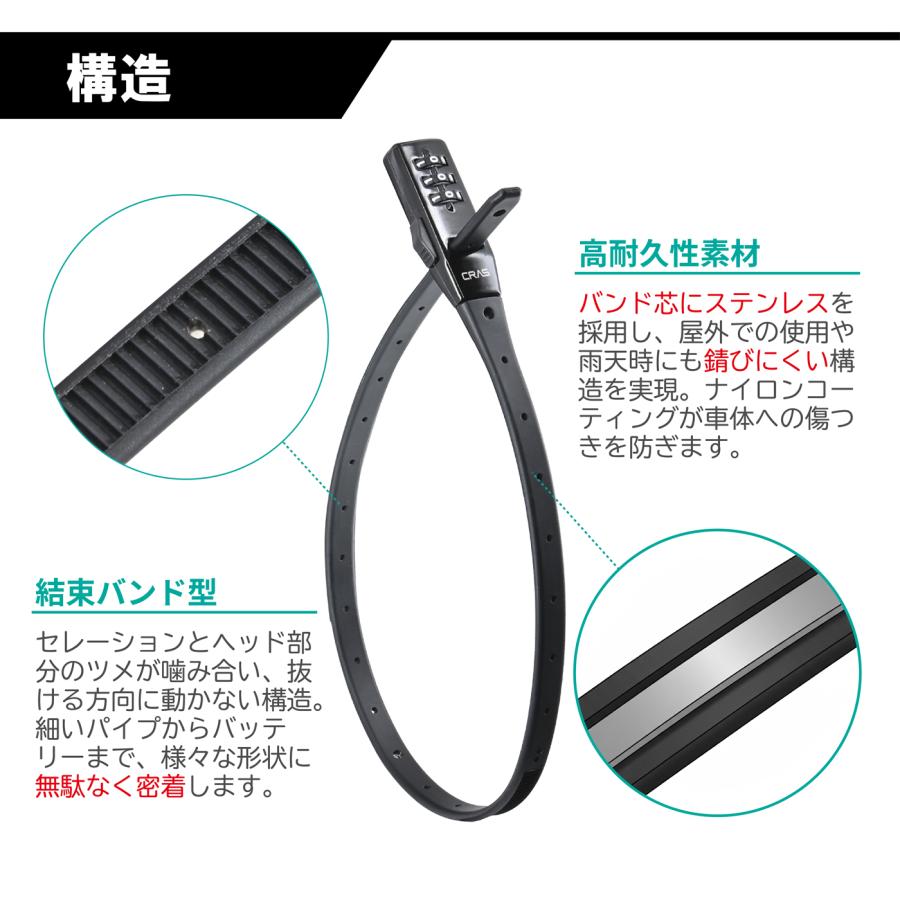 リード工業 自転車、バイク対応　盗難対策に　結束バンド型ロック　ロング　CRAS CA-04 | リード工業 | 04