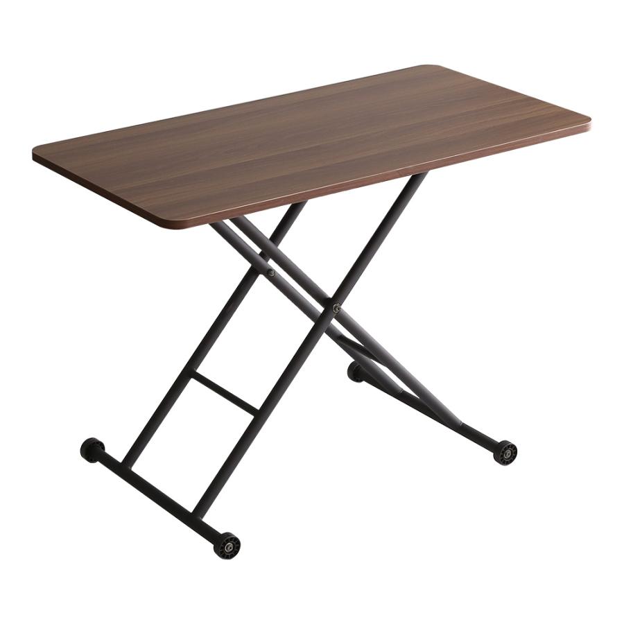 ホームテイスト テーブル 折りたたみ式 無段階 ガス圧 昇降テーブル