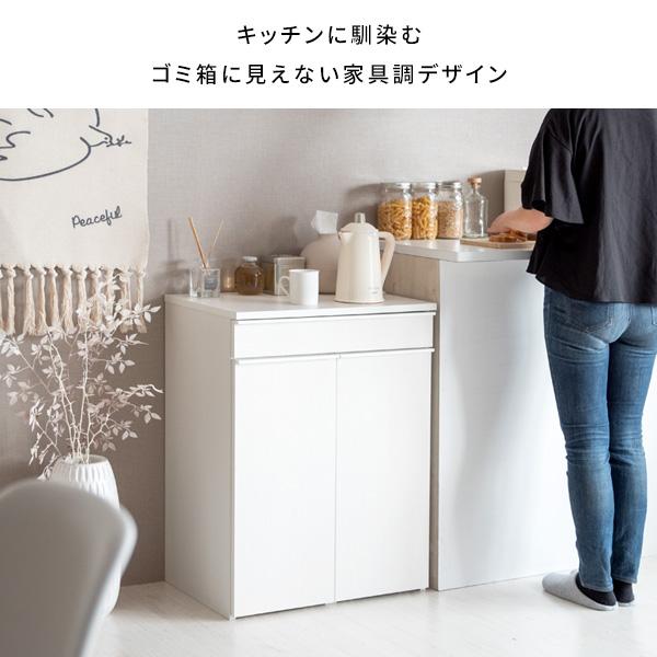 ゴミ箱 ごみ箱 45リットル 45l おしゃれ 分別 北欧 スリム キッチン リビング 縦型 ダストボックス 収納 木製 プッシュ式 シンプル モダン | 宮武製作所 | 05