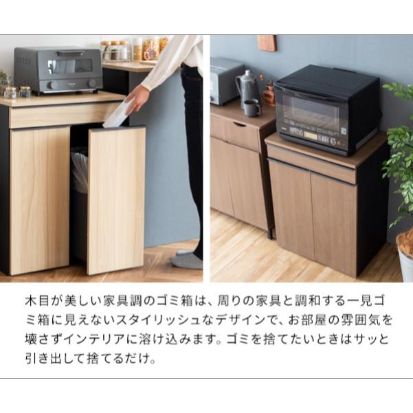 ゴミ箱 ごみ箱 45リットル 45l おしゃれ 分別 北欧 スリム キッチン リビング 縦型 ダストボックス 収納 木製 プッシュ式 シンプル モダン | 宮武製作所 | 06