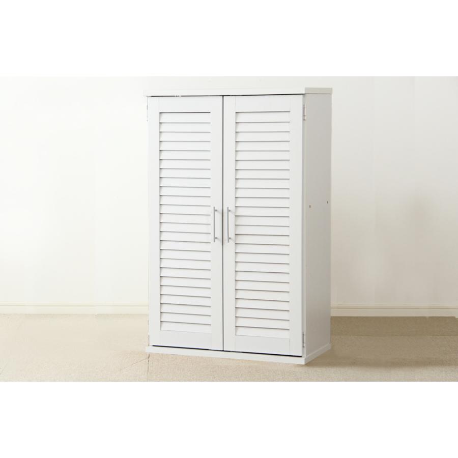 ホームテイスト 通気性抜群！ルーバー式シューズボックス幅60cm