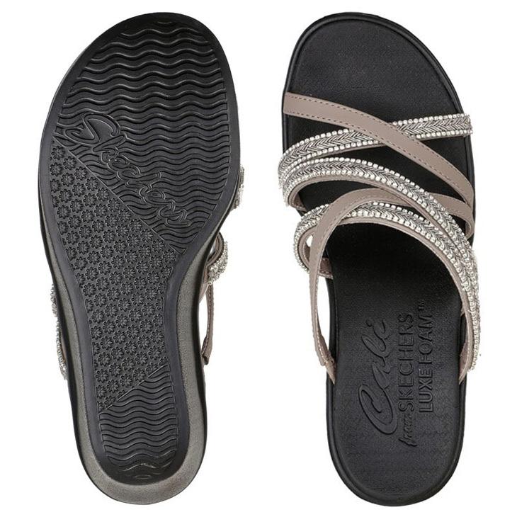 SKECHERS Cali ブラック ウェッジサンダル SKECHERS Cali ブラック ウェッジサンダル - メルカリ