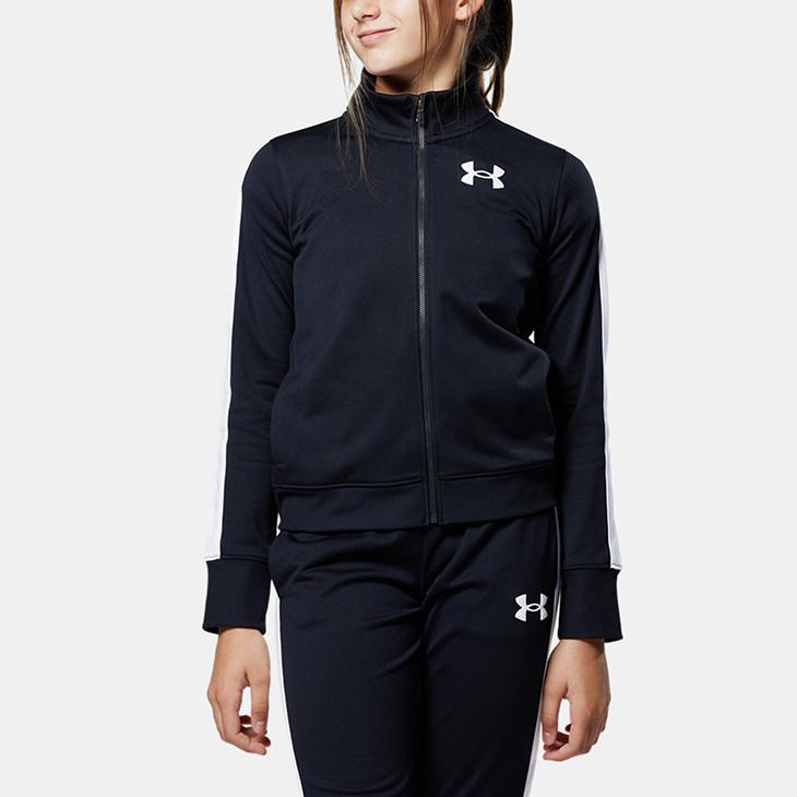 アンダーアーマー ジャージ 上下 キッズ 女の子 子供服 130-160cm/UNDERARMOUR ガールズ カラーブロック 二ット トラックスーツ/スポーツウェア 裏起毛 /1363380｜apworld｜04