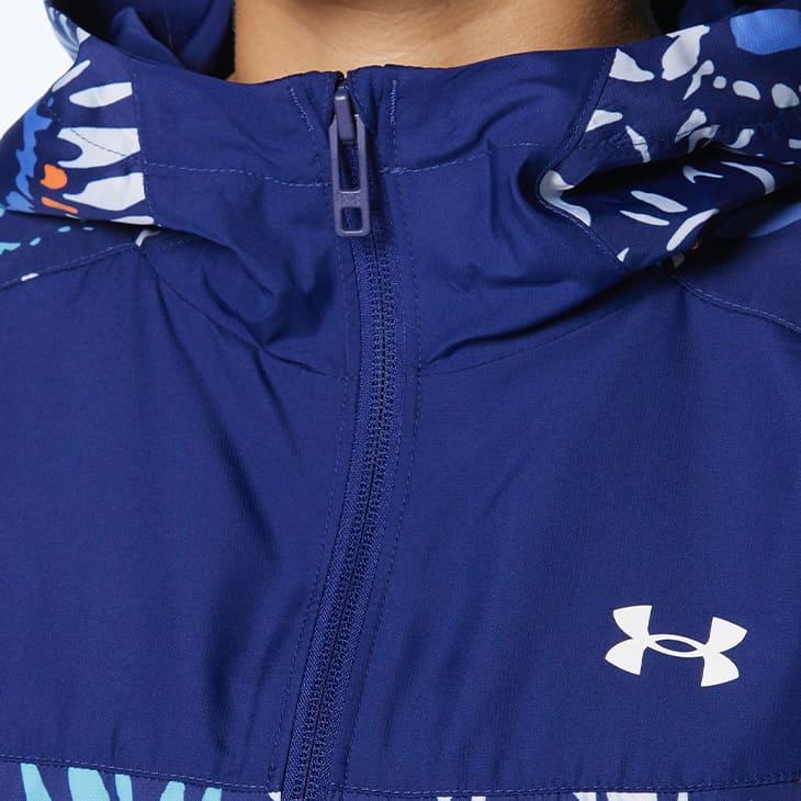 M アンダーアーマー ウーブン ジャケット パンツ 上下セット 19800円 紺 UNDER ARMOUR（アンダーアーマー） ウィンドブレーカー 上下 メンズ