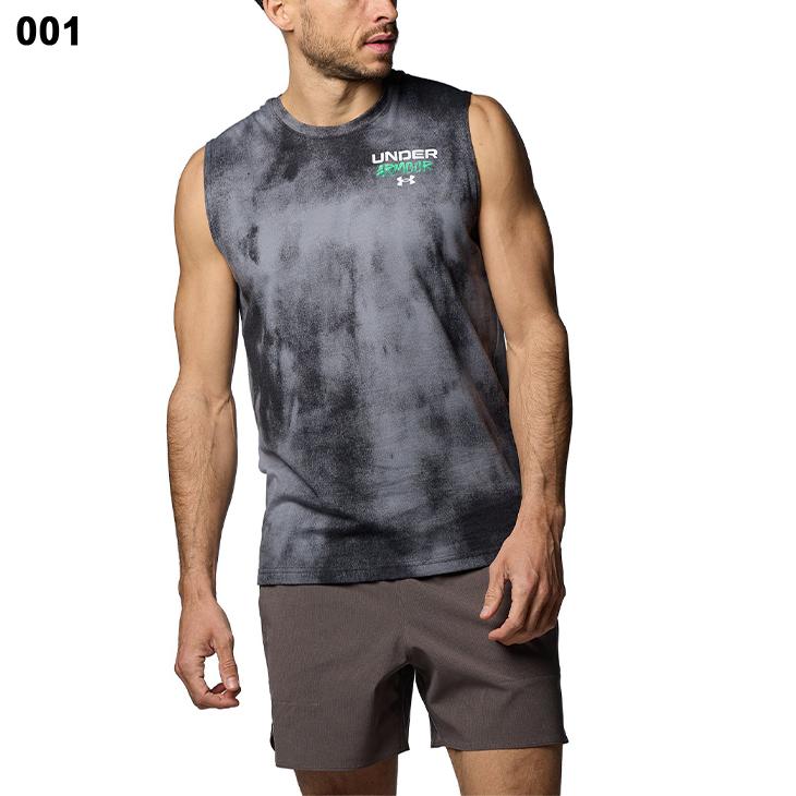 Under Armour 緑色 ノースリーブ シャツ UNDER ARMOUR（アンダーアーマー） ノースリーブ シャツ メンズ