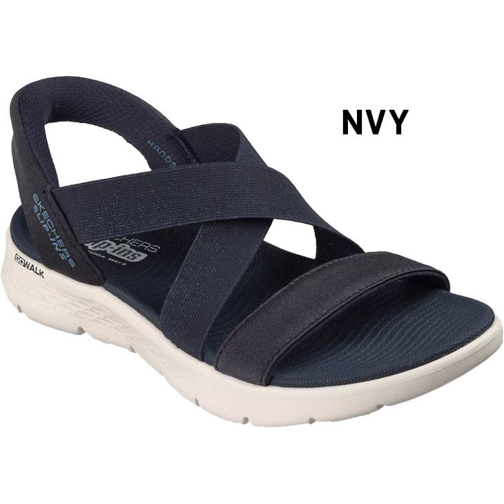 スケッチャーズ レディース サンダル スリップインズ SKECHERS GO WALK FLEX SANDAL-GLIMMER UP クロスベルト ハンズフリー スリッポン 女性用 /141489の画像