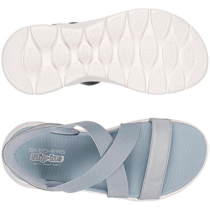 スケッチャーズ レディース サンダル スリップインズ SKECHERS GO WALK FLEX SANDAL-GLIMMER UP クロスベルト ハンズフリー スリッポン 女性用 /141489の画像