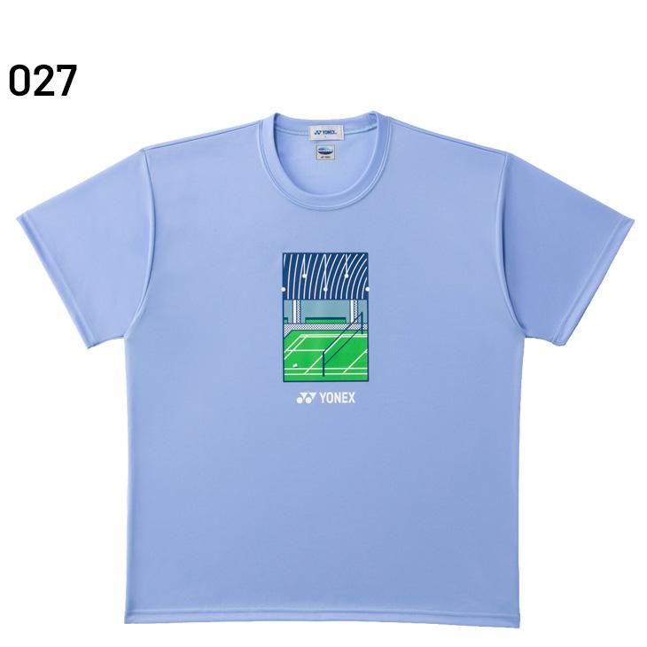 YONEX ヨネックス 半袖シャツ ホワイト ブルー Mサイズ YONEX（ヨネックス） 半袖 Tシャツ メンズ レディース ユニドライT