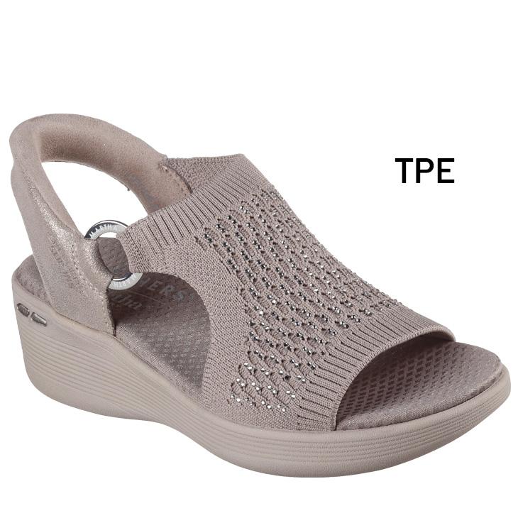 スケッチャーズ スリップインズ ウェッジサンダル レディース SKECHERS Slip-ins PIER-LITE 女性 ウェッジソール ラインストーン ハンズフリー /188001の画像