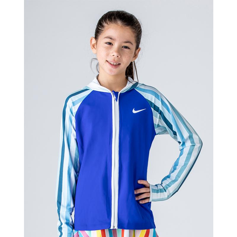 キッズ ラッシュガード 長袖 水着 女の子 子ども ナイキ Nike Girls グラフィック フルジップ 子供用 1 160