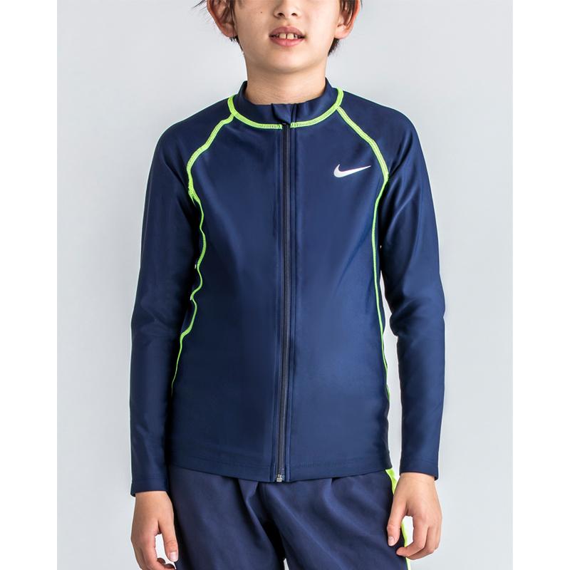 キッズ ラッシュガード 長袖 水着 ジュニア スイムウェア 男の子 ナイキ Nike 子供用 1 170サイズ Uvカット 紫外線対策 水泳 02 返品不可