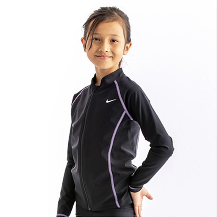 ラッシュガード キッズ 派手 ベビー ブランド 長袖 かわいい ナイキ ジップアップ おしゃれ Nike スポーツ 総柄 女の子 ピンク