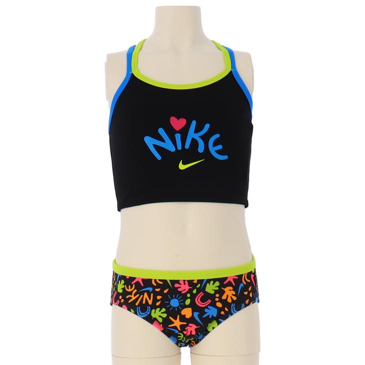 スイムウェア キッズ セパレート水着 女の子 130 160cm ナイキ Nike 子供用 タンキニ 子ども 女児 かわいい ブラック 黒 プール 009 返品不可 3 960円 お歳暮