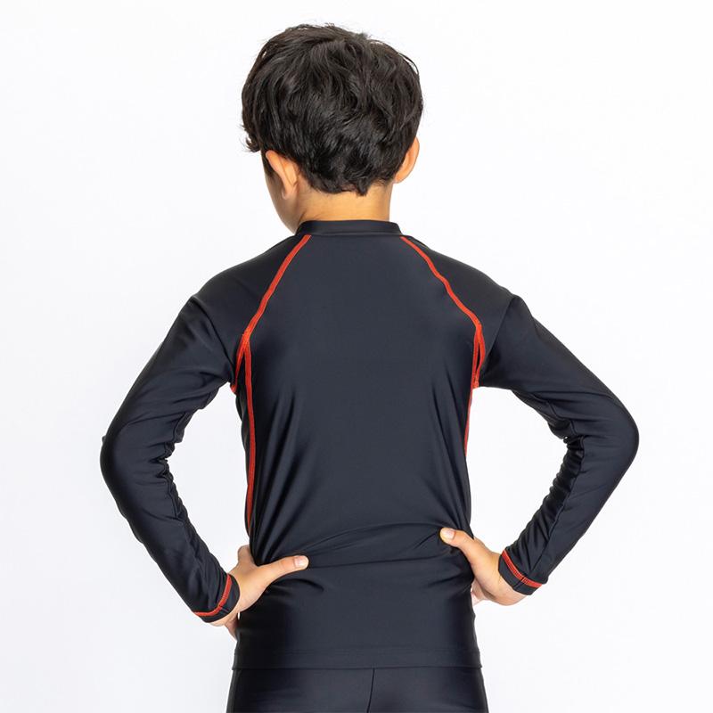ラッシュガード NIKE ナイキ キッズ 男の子 長袖 子供 フードなし 子ども 130 140 150 160cm NESSD829 N001 黒 ブラック 3Dスウッシュ長袖ジップハイドロガード ジップアップ 水着 ブラック NIKE ラッシュガード 子供 長袖 フードなし キッズ ナイキ 黒