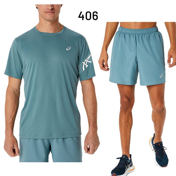 アシックス ランニングウェア 上下 メンズ asics 半袖Tシャツ ハーフパンツ セットアップ 男性用 陸上 マラソン ジョギング トレーニング /2011C836-2011C835-｜apworld｜02