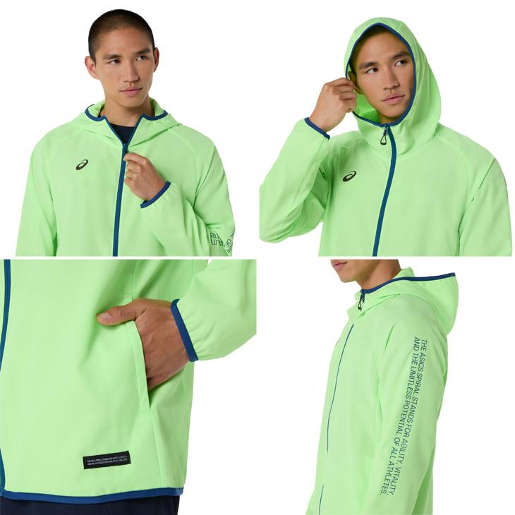 アシックス トレーニングジャケット メンズ レディース M-2XLサイズ 長袖 薄手 クロスジャージ asics ドライクロスフーディー 吸汗速乾  UVケア /2033C021 | ASICS | 10