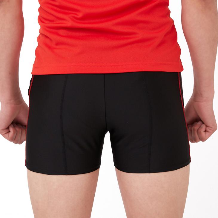 最安値　リーニン　ランニングショートタイツ 赤黒ストライプ 新品未使用】メンズM リーニン ランニングショートタイツ 赤黒