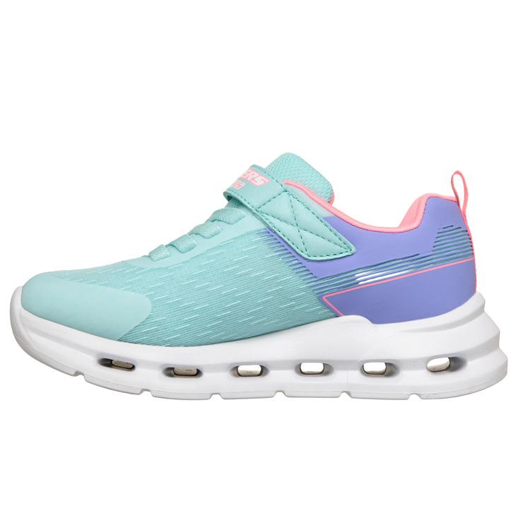 スケッチャーズ 光る靴 LED キッズ ジュニア スニーカー 女の子 SKECHERS Sライツ GLIDE-STEP LIGHTS 子供靴 16.5-23cm ゴム紐 面ファスナー 女児 /303730Lの画像