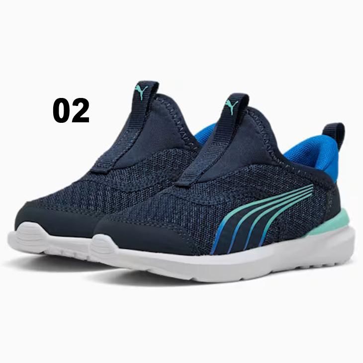 PUMA 青 スニーカー PUMA - プーマ 青 スニーカー 紐なしデザイン 17センチの通販 by