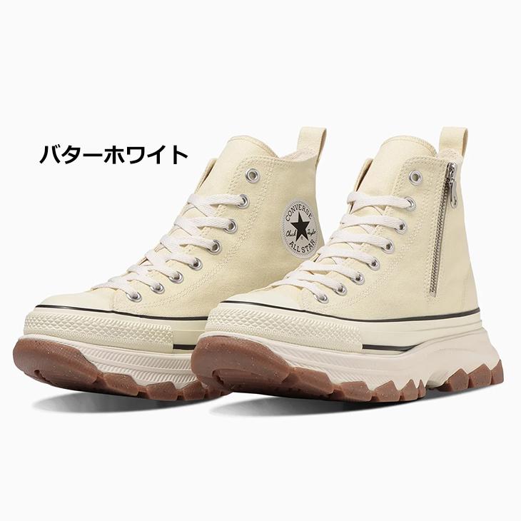 【美品】　人気厚底スニーカー　コンバーストレックウェーブ　バターホワイト　25 CONVERSE（コンバース） スニーカー 厚底シューズ メンズ レディース