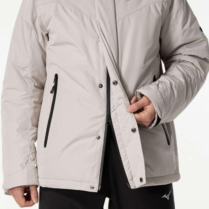 美品Mizuno ホワイト ブレスサーモ中綿ジャケット ミズノ 中綿コート メンズ mizuno テックフィル ブレスサーモコート