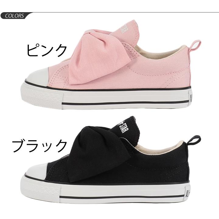 スニーカー キッズ ガールズ シューズ 女の子 子供靴/コンバース converse CHILD ALL STAR N リボンベルト V-1 OX/子供靴 15-22cm ピンク ブラック/3730067｜apworld｜02